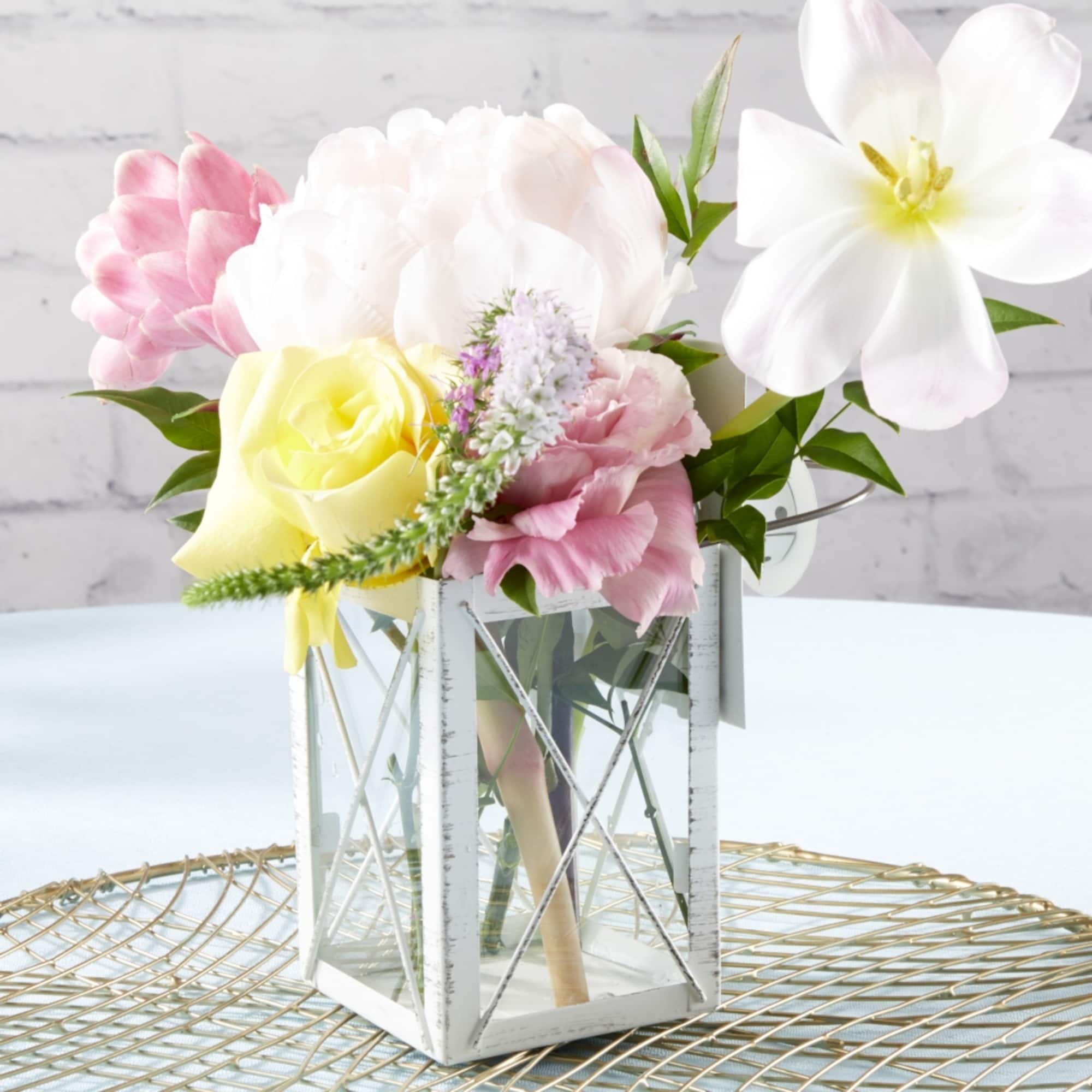 Kate Aspen® Medium Luminous White Lantern Tea Light Holder